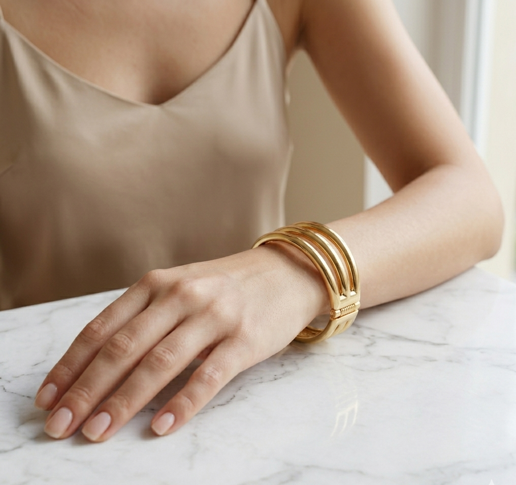 Gold Layered Cuff Bracelet — alternate view