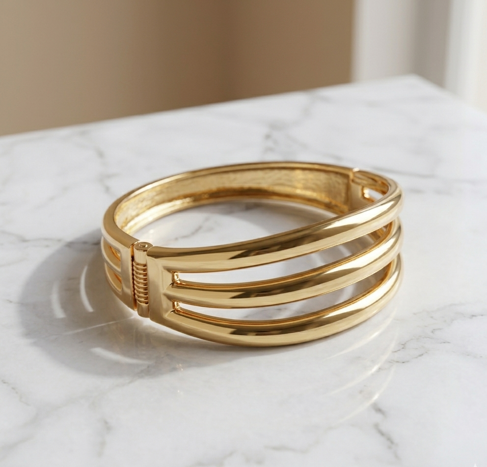 Gold Layered Cuff Bracelet product view 3