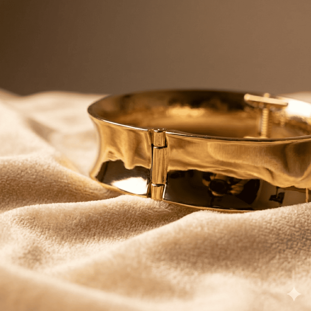 Bold Gold Cuff Bracelet – Minimal Luxe Bangle — alternate view