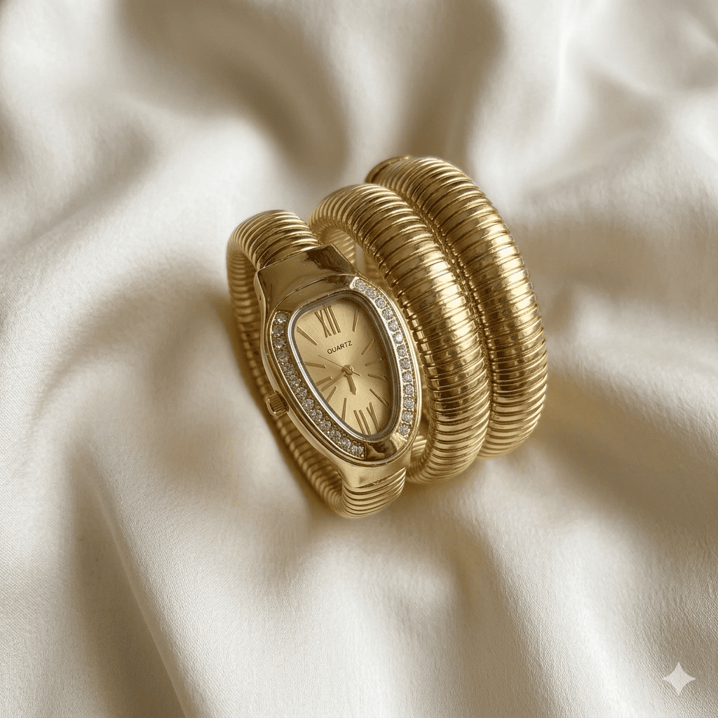 Gold Wrap Watch Bracelet – Vintage Luxe Coil