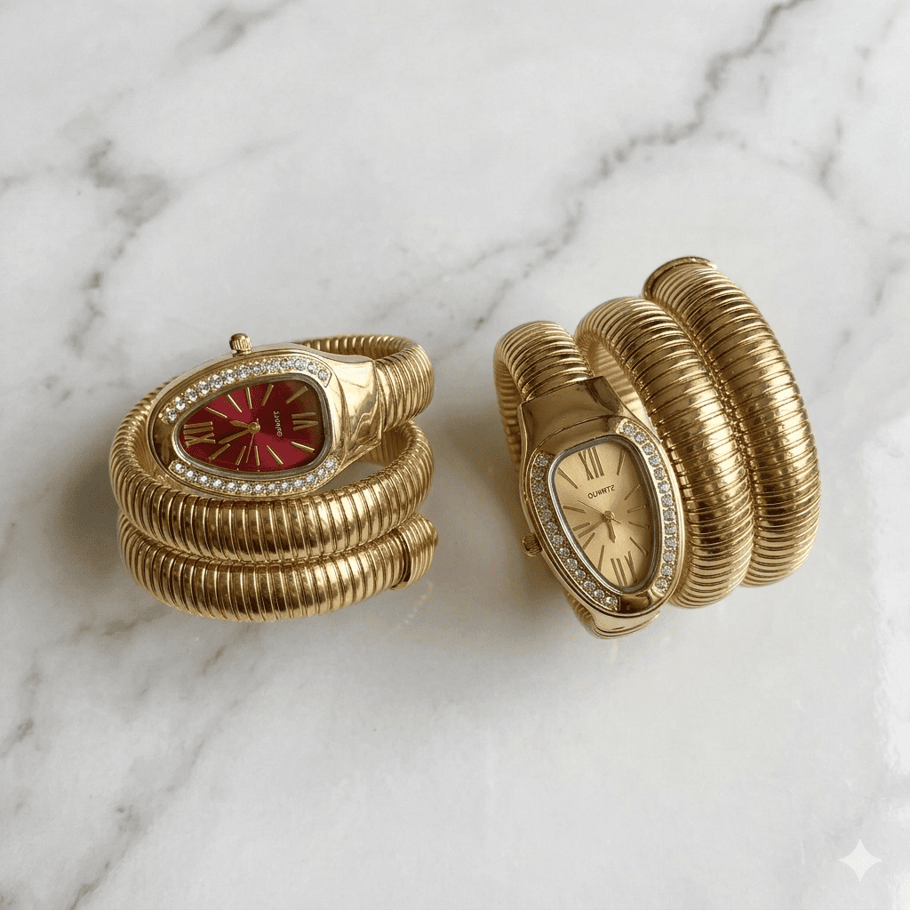 Gold Wrap Watch Bracelet – Vintage Luxe Coil product view 3