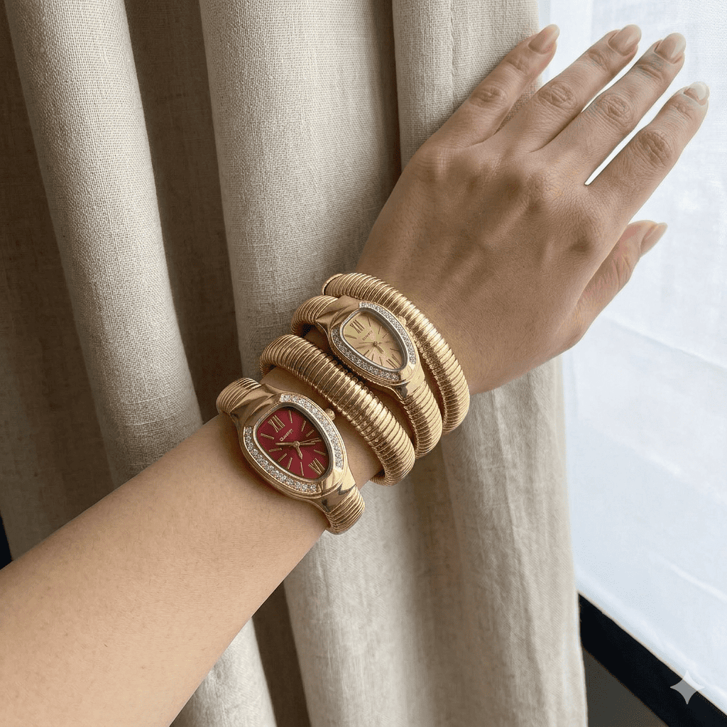 Gold Wrap Watch Bracelet – Vintage Luxe Coil product view 4