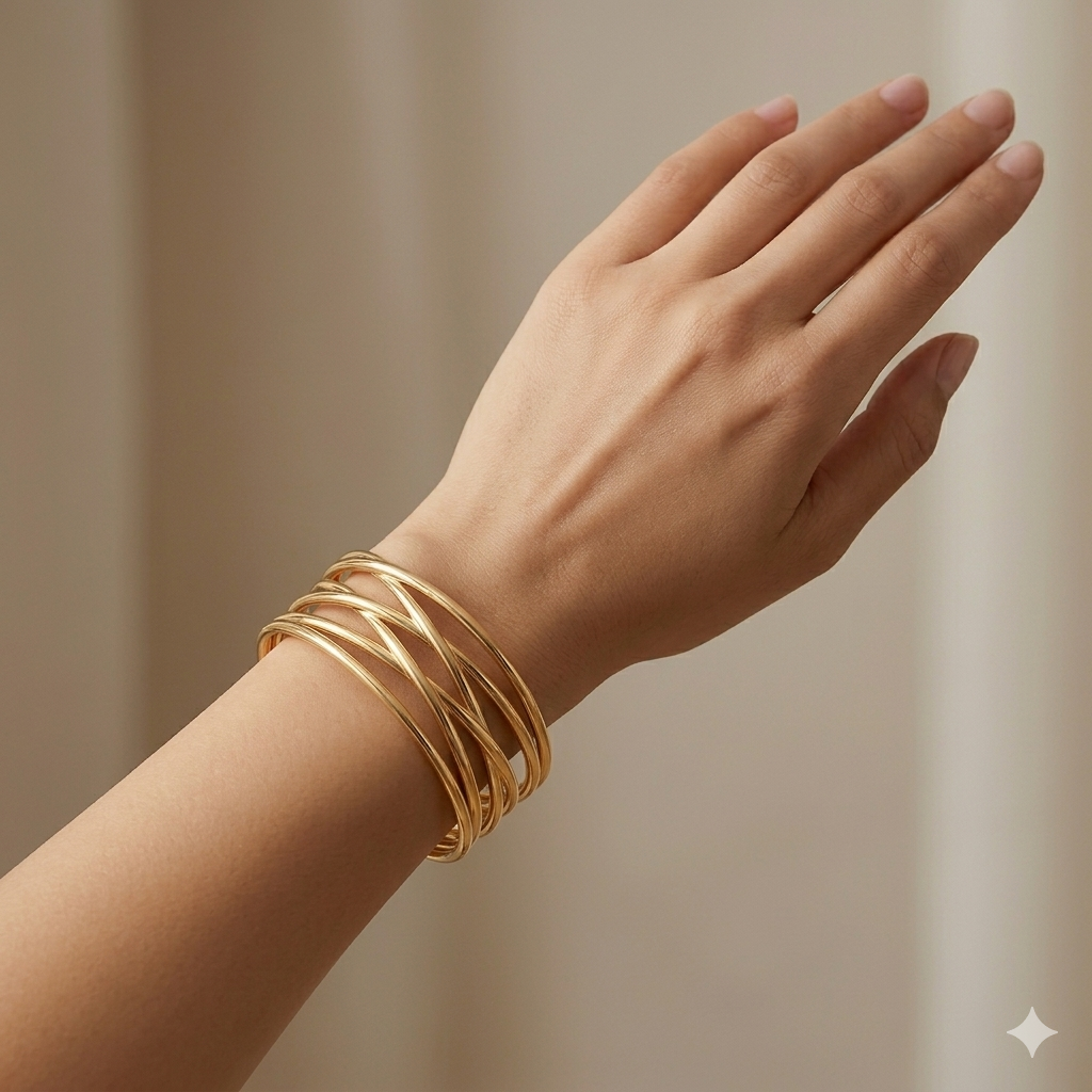 Intertwined Gold Cuff Bracelet – Modern Sculpt Luxe