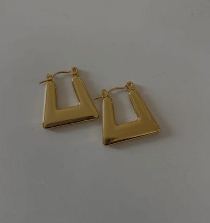 Gold Geometric Hoop Earrings – Bold Minimal Statement
