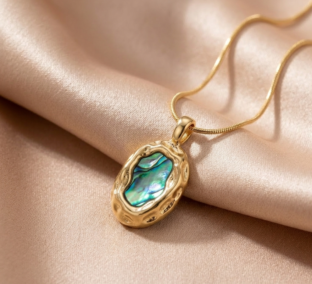 Gold Opal Pendant Necklace product view 4