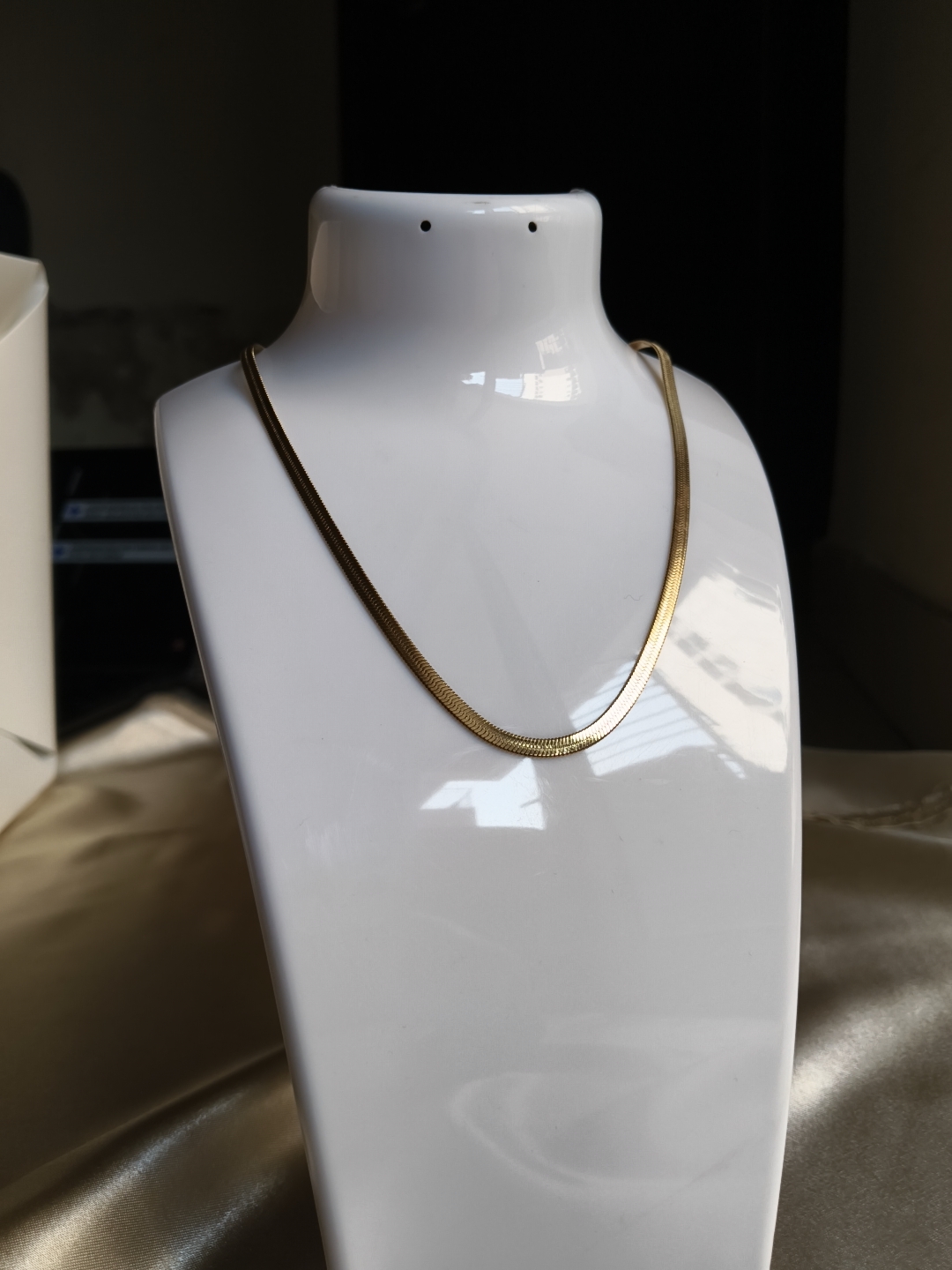 Flat Snake Chain Gold Necklace – Clean Girl Luxe by The Born Jewels